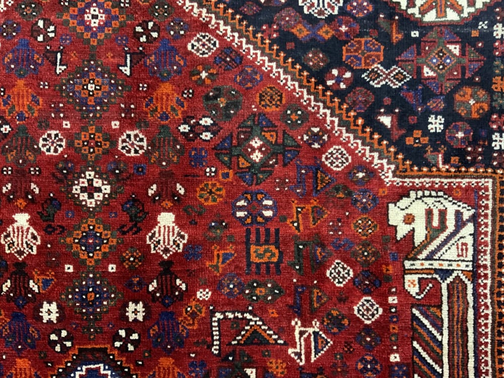 Rug# 10445, Nomadic Qashqai- Arabweavei, mid 20th c, all wool, Persia, size 302x210 cm (7)