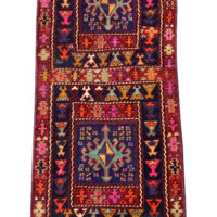 Rug# 10458, Antique Azari-Saumak, circa 1920, khorjeen face, all wool, Rare & collectable, Persia, size 190x52 cm (1)