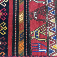 Rug# 10467, East Azarbaiejan Sumak khorjeen-face, Nomadic weave, local wool, circa 1950, rare & collectable, Persia Size 184x47 cm (2)
