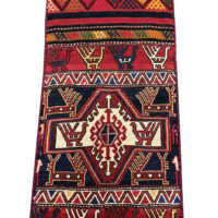 Rug# 10467, East Azarbaiejan Sumak khorjeen-face, Nomadic weave, local wool, circa 1950, rare & collectable, Persia Size 184x47 cm (4)