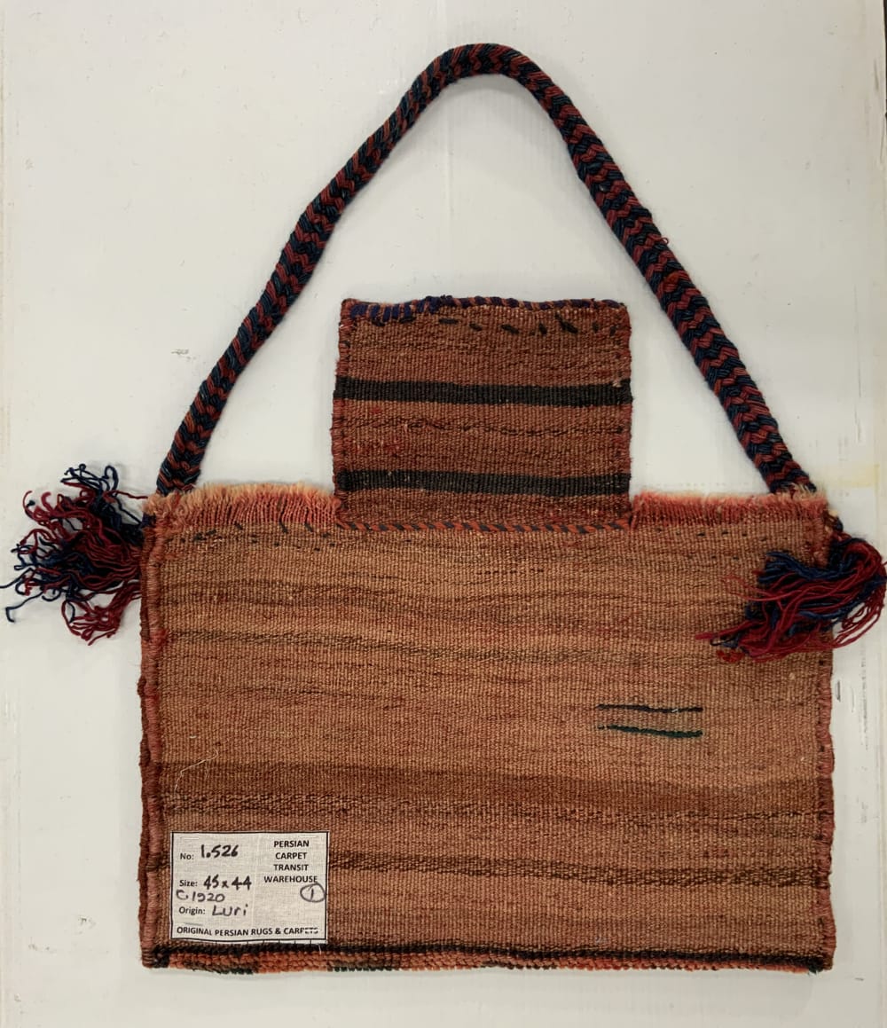 Rug# 10526, Antique salt-Bag, Luri tribe, circa 1930, Persia, size 45x44 cm (2)