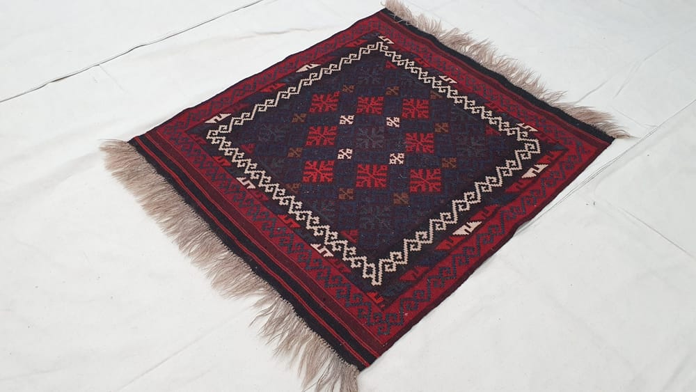 Rug# 25171, Maimaneh balouch kilim Sofreh, circa 1950, rare, size 103x90 cm, RRP $250, on special $55 (2)