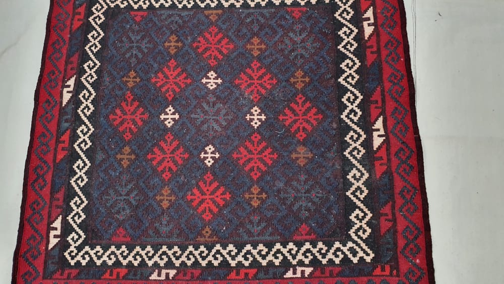 Rug# 25171, Maimaneh balouch kilim Sofreh, circa 1950, rare, size 103x90 cm, RRP $250, on special $55 (4)