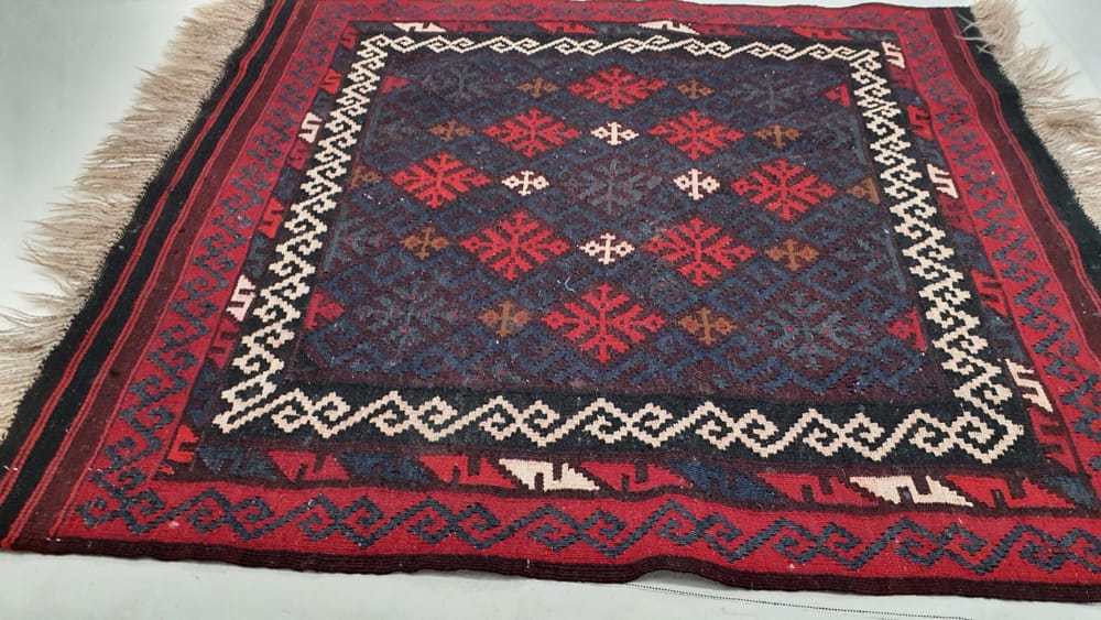Rug# 25171, Maimaneh balouch kilim Sofreh, circa 1950, rare, size 103x90 cm, RRP $250, on special $55 (5)