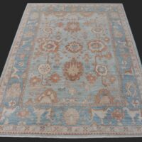 Rug# 26200 Afghan Turkaman weave, inspired by 19th c Ushak design, HSW, Veg dyes, size 209x144 cm