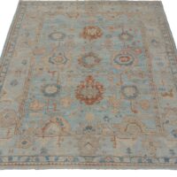 Rug# 26245, AfghanTurkaman weave, 17th c Oushak inspired, Veg dyes, Size 247x307 cm (2)