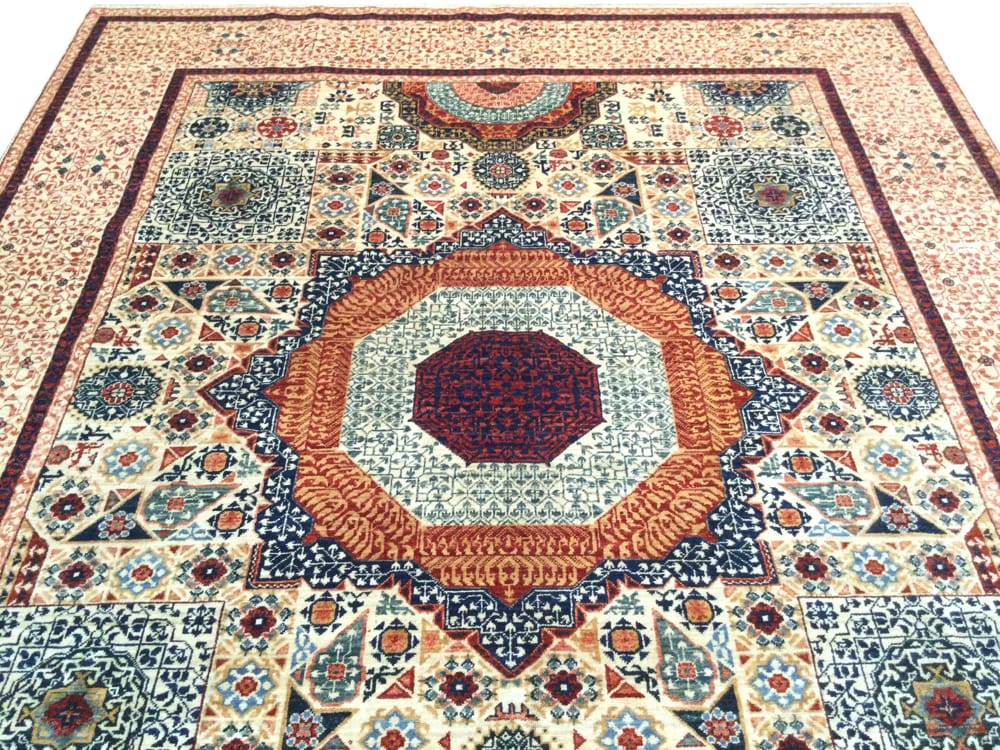 Rug# 26307, Afghan Turkakan weave, 15th c Mamluk design, Veg dyes, Size 293x241cm (4)