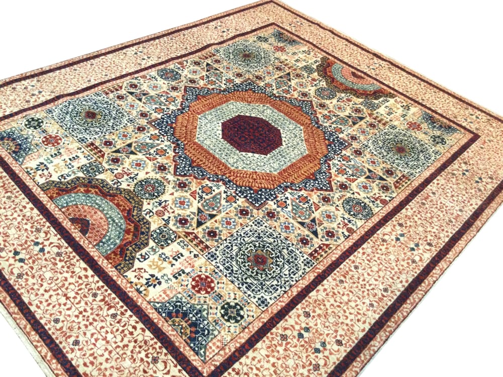 Rug# 26307, Afghan Turkakan weave, 15th c Mamluk design, Veg dyes, Size 293x241cm (5)