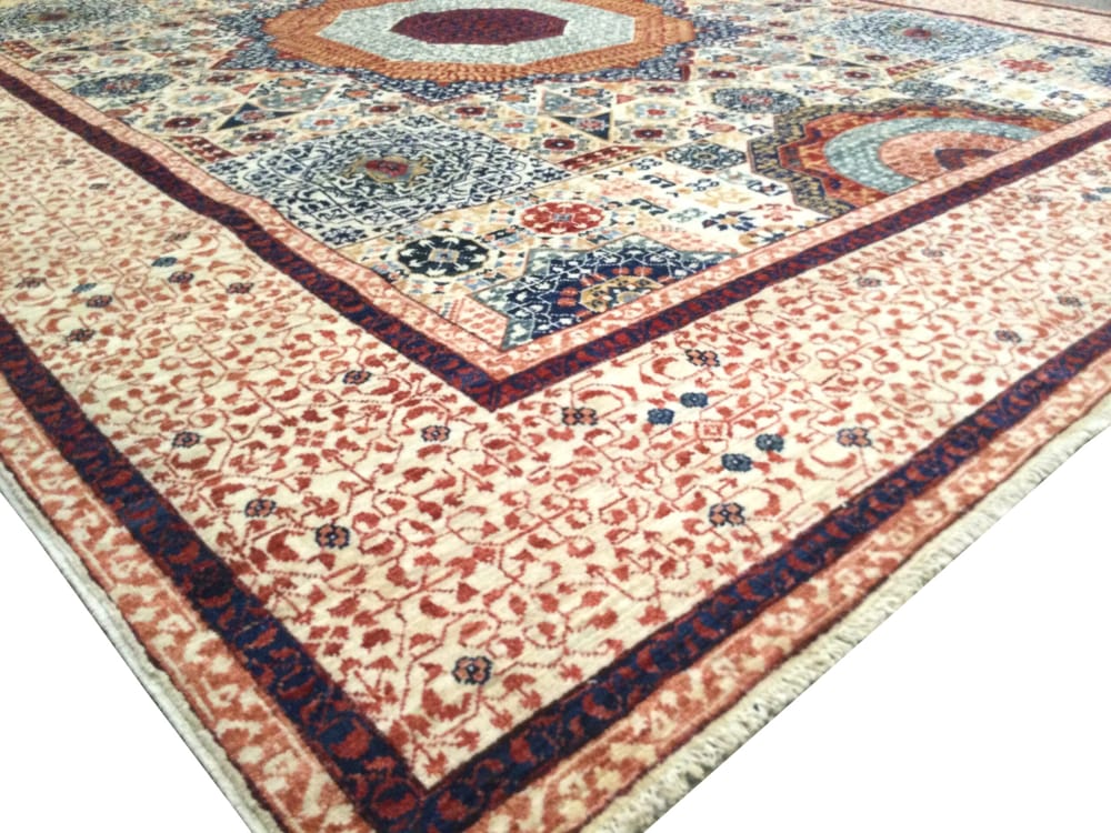 Rug# 26307, Afghan Turkakan weave, 15th c Mamluk design, Veg dyes, Size 293x241cm (7)