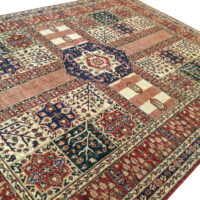 Rug# 26360, Afghan Turkaman weave, Vegetable dyes, 17th c Safavid Garden design, size 354 x 270 cm (5)