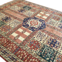 Rug# 26360, Afghan Turkaman weave, Vegetable dyes, 17th c Safavid Garden design, size 354 x 270 cm (6)