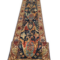 Rug# 26391 Afghan Turkaman weave, Vegetable dyes, 16th c Garous-Bijar inspired , size 491x72 cm (2)