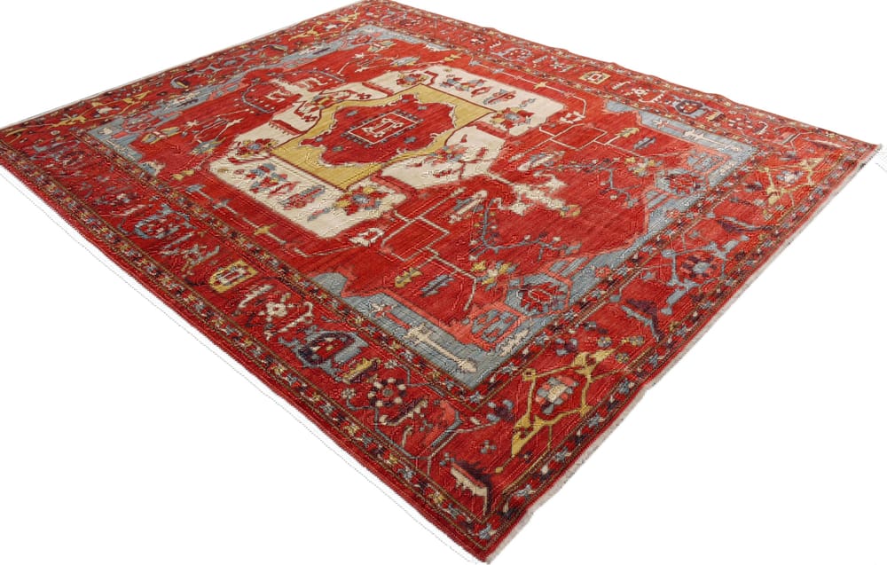 Rug# 26423, Afghan Turkaman weave Serapi, Vegetable dye Revial of a 18th century Heriz design, size 295x242 cm (3)