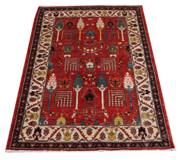 Rug# 26446, Afghan Turkaman weave, Vegetable dye Revial of a 16th century Safavid Garden design, size 186x127 cm (2.1)