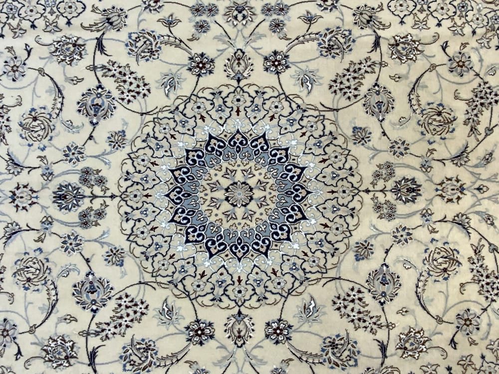 Rug#10292, Persian Nain 9LA, circa 1990, fine wool & silk pile, rare, Persia, size 350x240 cm (6)