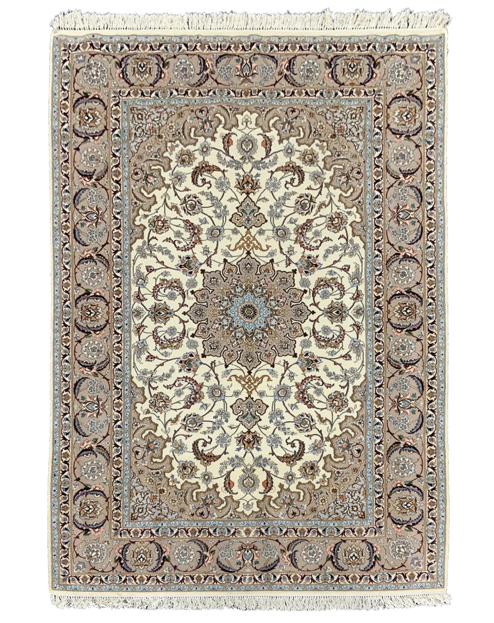 Rug#10442, Superfine Isfehan, full silk base and inlay, 850K kpsqm, c.1990, Rare piece, Persia, size 233x155 cm (2) - Copy