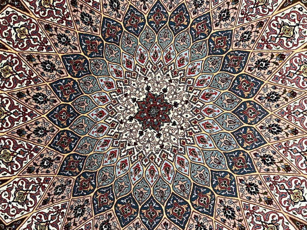 Rug# 1001TDR, Superfine Tabriz round carpet, 204×204 cm (3)