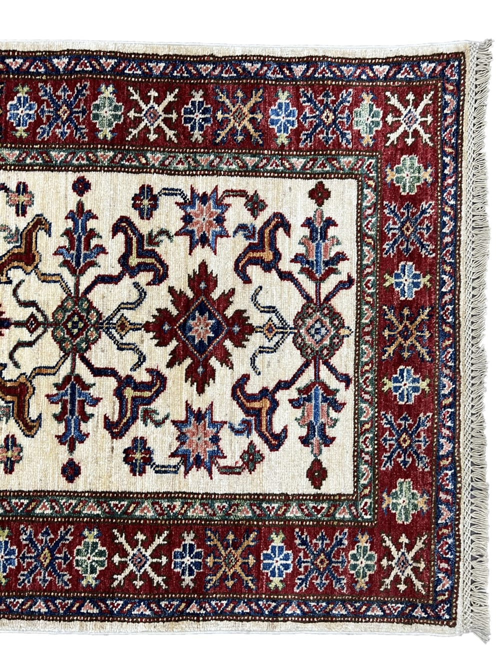 Rug# 26488. Afghan Chechen weave hall runner, circa 2010, 19th century Kazak inspired, HSW & Veg dyes, size 294x80 cm (3)