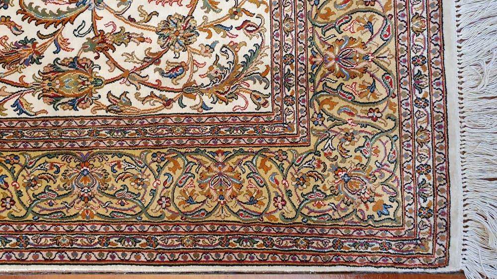 Rug# 30016, Superfine Kashmir silk on silk, total 3,076,800 knots, Mogul tree of life , size 194x122 cm, RRP$9000, on special $3550 (3)