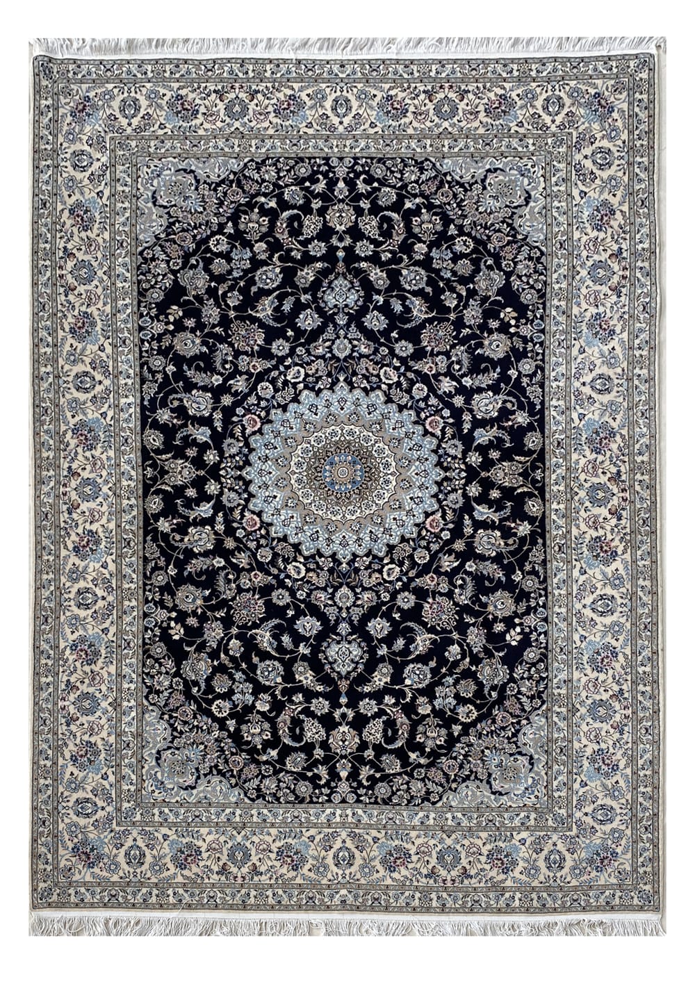 Rug# 10056, 6LA Nain, wool & silk pile, 900,000 KPSQM, circa 2000, Persia, size 308x213 cm (2)