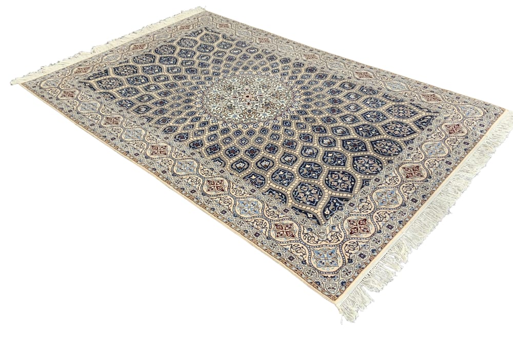 Rug# 10334, Superfine Nain 6LA, circa 1990, Gonbad or Dome design, superfine wool & silk, rare, Persia, size 227x150 cm (3)