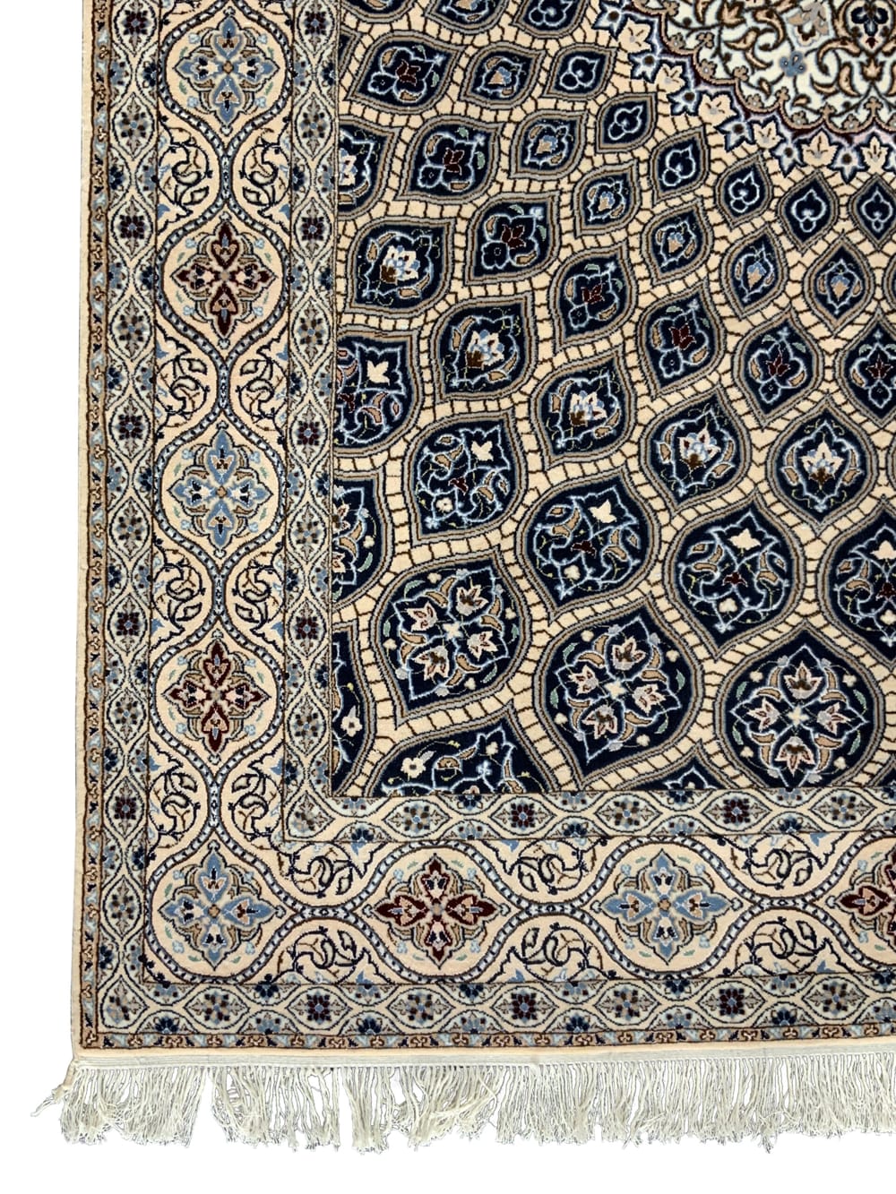 Rug# 10334, Superfine Nain 6LA, circa 1990, Gonbad or Dome design, superfine wool & silk, rare, Persia, size 227x150 cm (4)