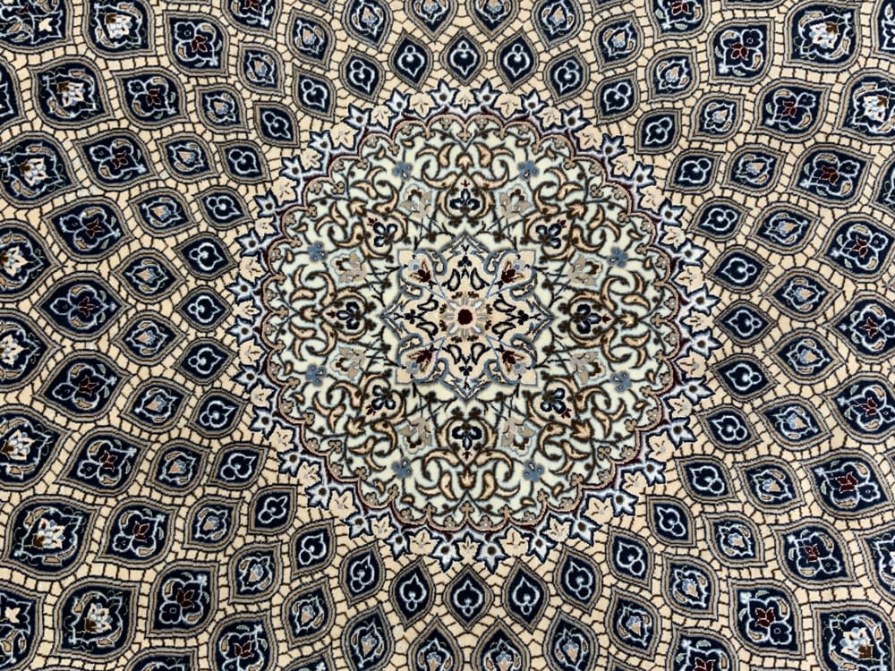 Rug# 10334, Superfine Nain 6LA, circa 1990, Gonbad or Dome design, superfine wool & silk, rare, Persia, size 227x150 cm (5)