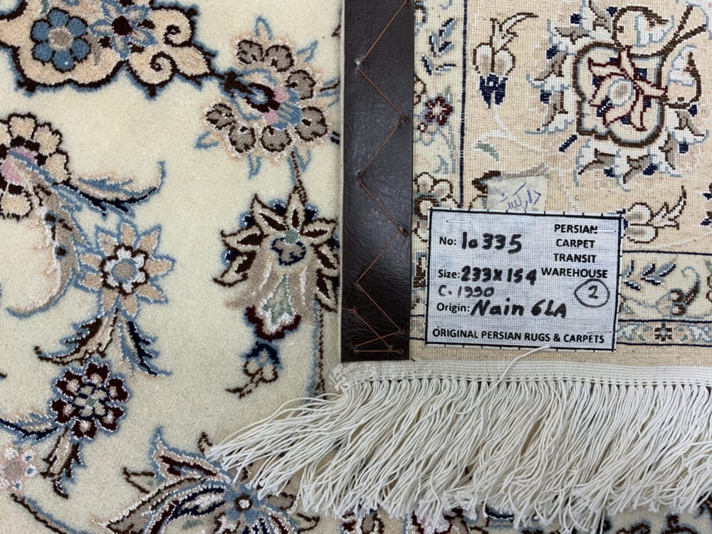 Rug# 10335, Superfine Nain 6LA, circa 1990, classic Medallion design, superfine wool & silk, rare, Persia, size 233x154 cm (1)
