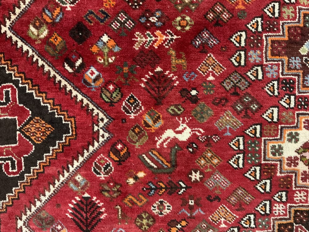 Rug# 10438, Vintage Nomadic Qashqai, circa 1960, all wool, Persia, size 291x200 cm (4)