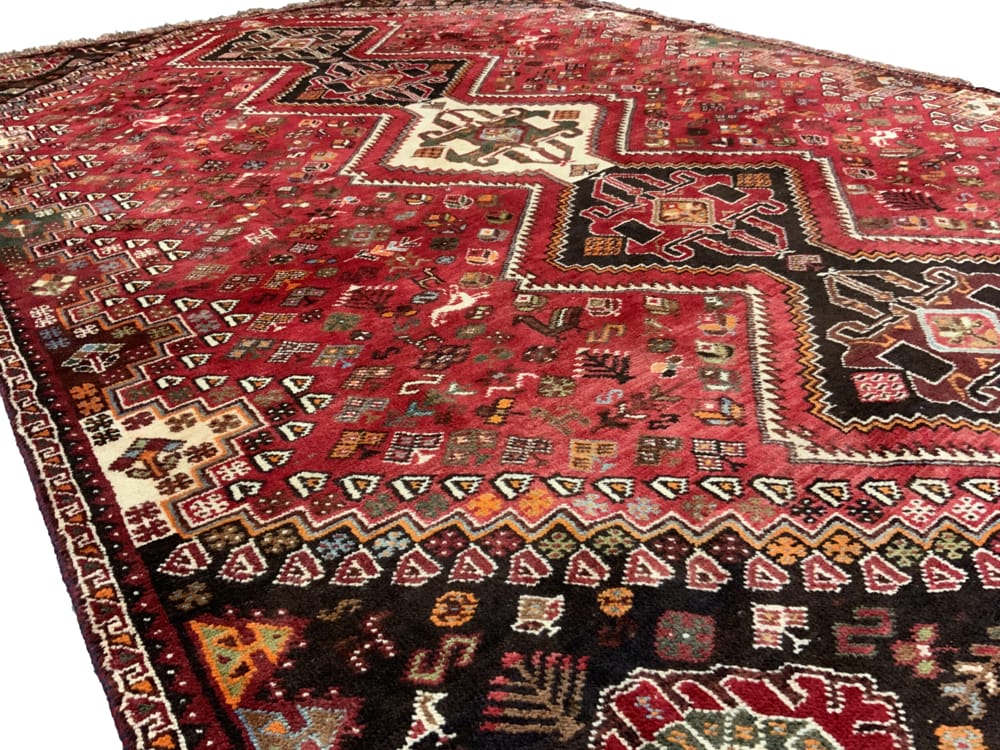 Rug# 10438, Vintage Nomadic Qashqai, circa 1960, all wool, Persia, size 291x200 cm (6)