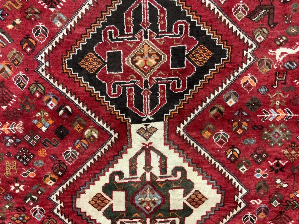 Rug# 10438, Vintage Nomadic Qashqai, circa 1960, all wool, Persia, size 291x200 cm (7)