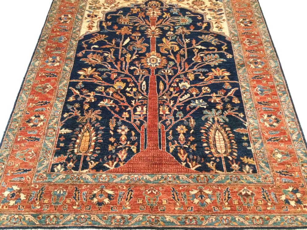 Rug# 26313, Afghan Turkakan weave, 19th c Caucasian Tree Of Life design, Veg dyes, Size 234x186 cm