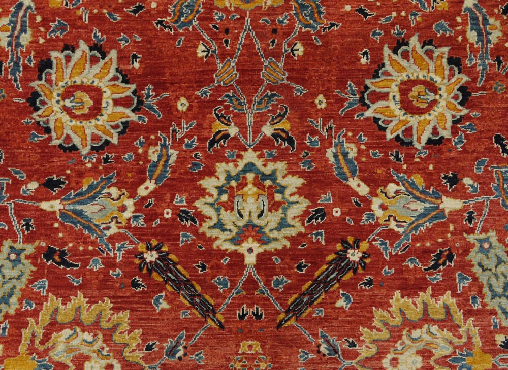 Rug# 26325, AfghanTurkaman weave, 19th c Sultanabad Mahal inspired, Veg dyes, Size 371x255 cm, RRP $12000 (4)