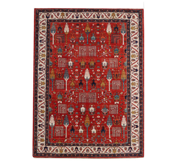 Rug# 26442, Afghan Turkaman weave, Vegetable dye Revial of a 16th century Safavid Garden design, size 270x188 cm (2.1)