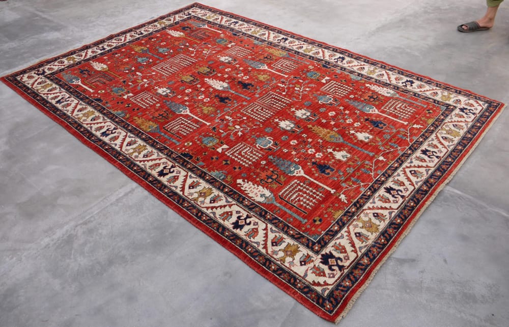 Rug# 26442, Afghan Turkaman weave, Vegetable dye Revial of a 16th century Safavid Garden design, size 270x188 cm (3)