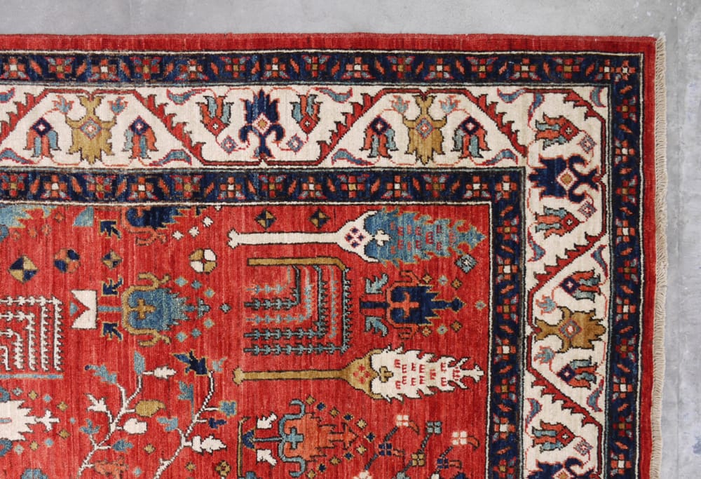 Rug# 26442, Afghan Turkaman weave, Vegetable dye Revial of a 16th century Safavid Garden design, size 270x188 cm (5)