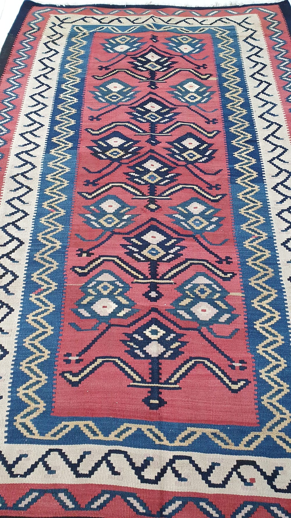 Rug# 3276, Antique Azarbaiejan Kilim, circa 1910, bedding cover, all wool, Persia, size 226x145 cm, RP $2000, on special $550 (2)