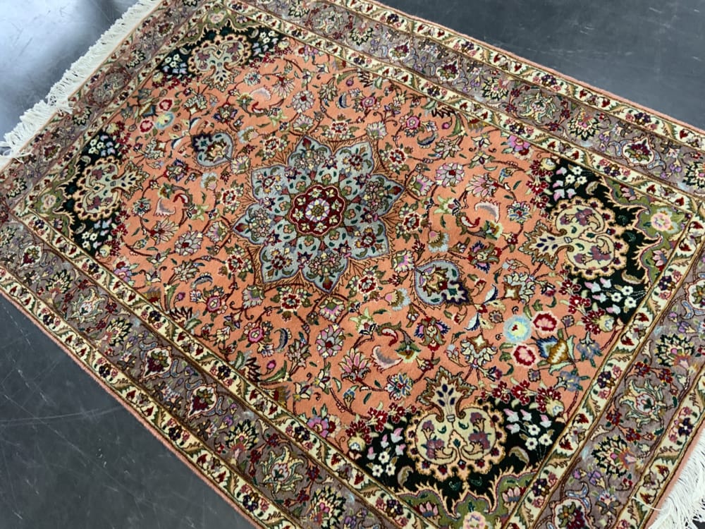 Rug#10406, Persian Tabriz 50 Raj, circa 1975, superfine wool & silk pile, rare piece Persia, size 150x100 cm (7)