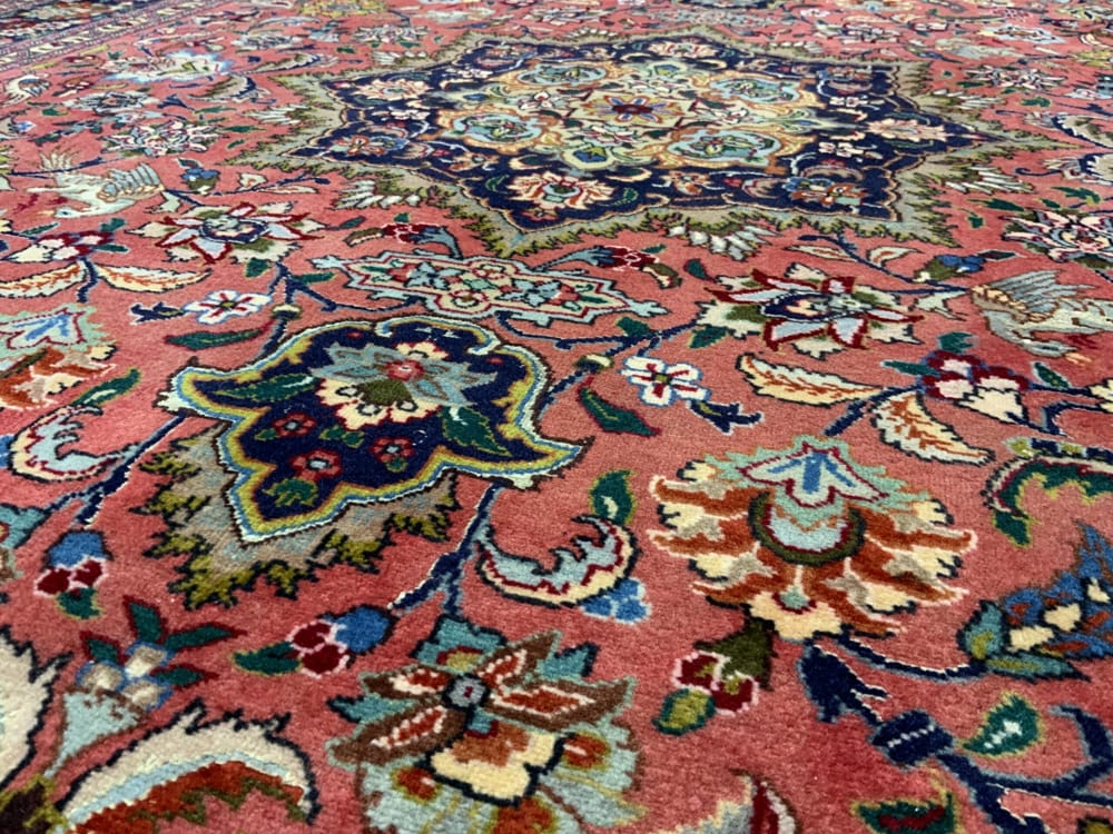 Rug#10411, Mid century Tabriz , wool and silk pile, circa 1960, 500K kpsqm, restored, Rare piece, Persia, size 200x137 cm (7)