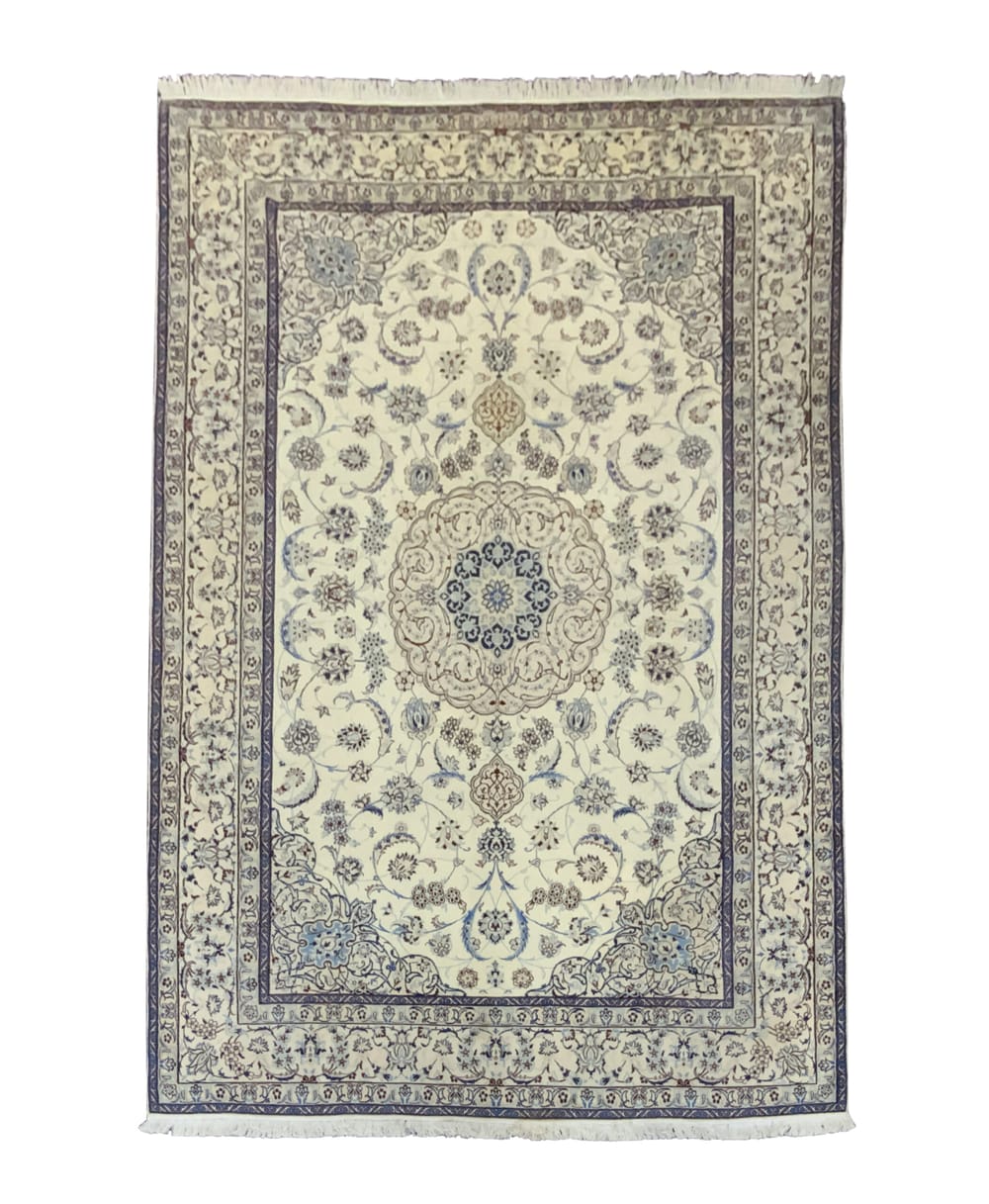 Rug#10418, Persian Nain 9LA, circa 1975, fine wool & silk pile, rare, Persia, size 357x247 cm (2)