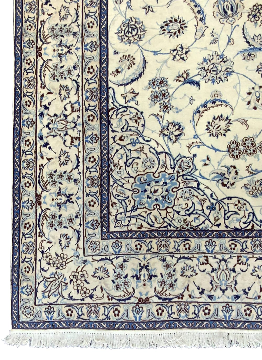 Rug#10418, Persian Nain 9LA, circa 1975, fine wool & silk pile, rare, Persia, size 357x247 cm (4)