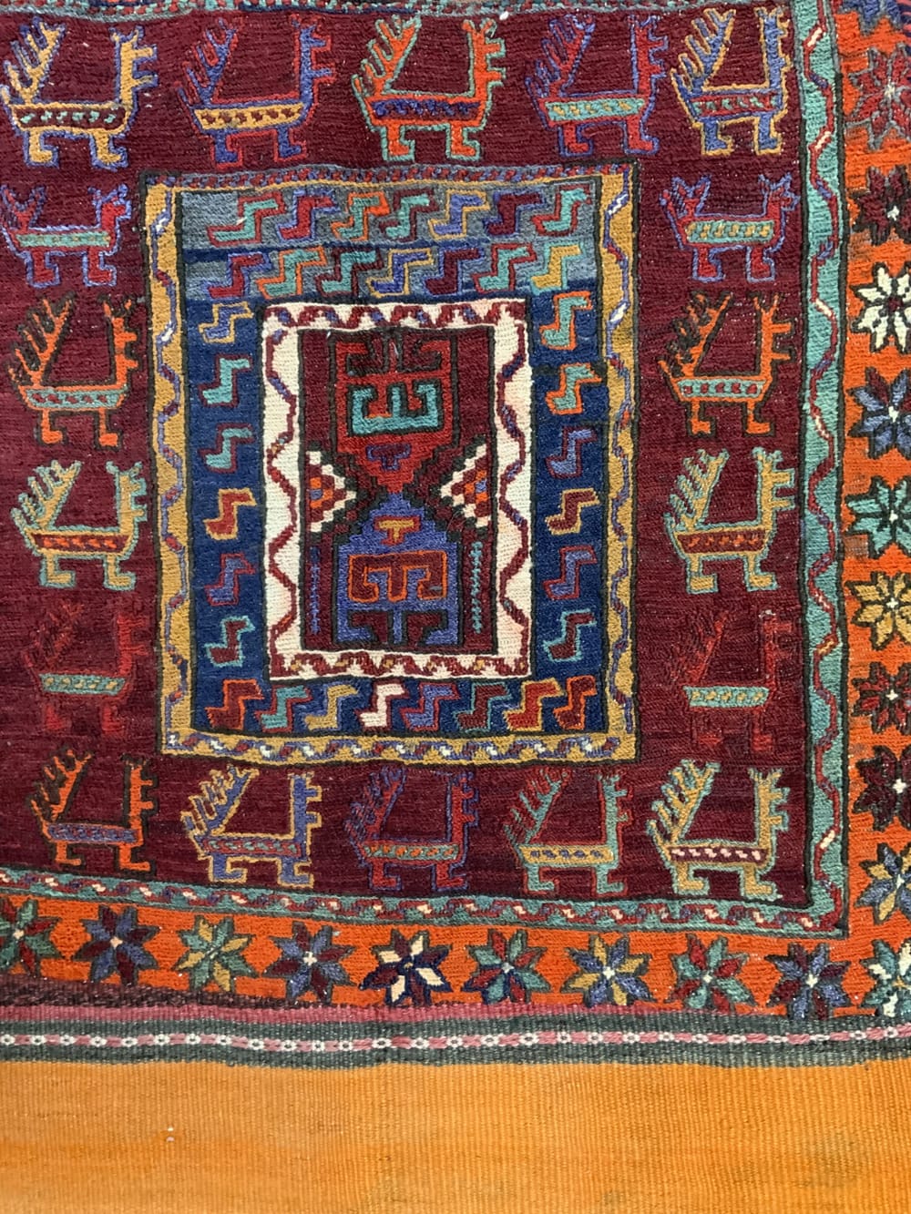 Rug# 10468, Azari-Saumak, circa 1940, khorjeen face, all wool, Rare & collectable, Persia, size 160x59 cm (2)