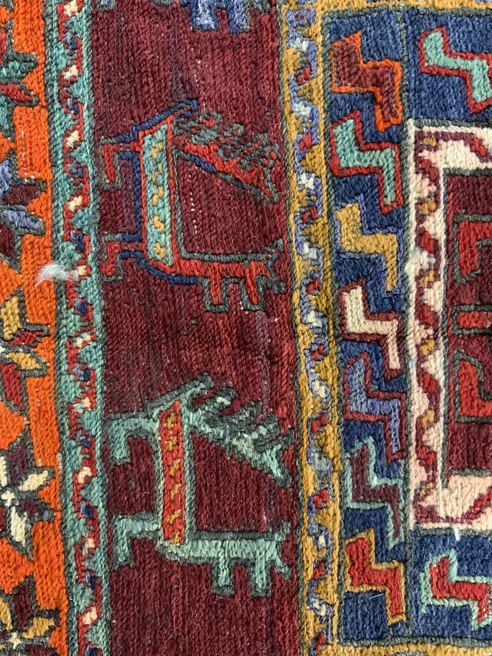 Rug# 10468, Azari-Saumak, circa 1940, khorjeen face, all wool, Rare & collectable, Persia, size 160x59 cm (5)