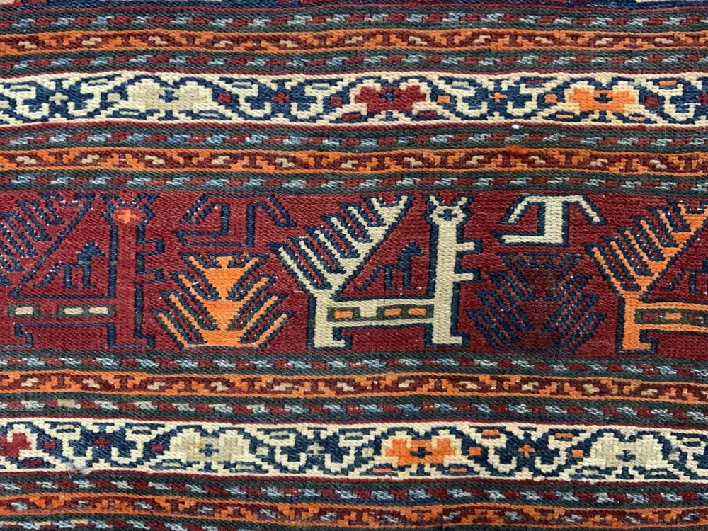 Rug# 10479, antique Azari-Saumak, circa 1910, Mafresh face, fine wool, Rare & collectable, Persia, size 167x107 cm (3)