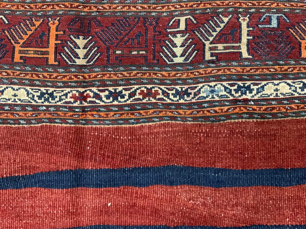 Rug# 10479, antique Azari-Saumak, circa 1910, Mafresh face, fine wool, Rare & collectable, Persia, size 167x107 cm (5)