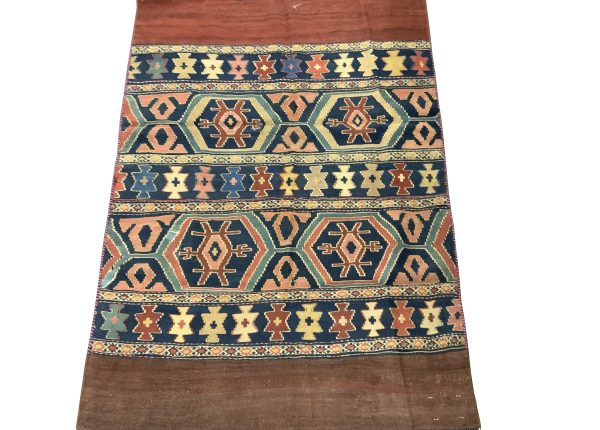 Rug# 10502, antique Azari-Saumak, circa 1900, Mafresh face, fine wool, Rare & collectable, Persia, size 132x98 cm (1)