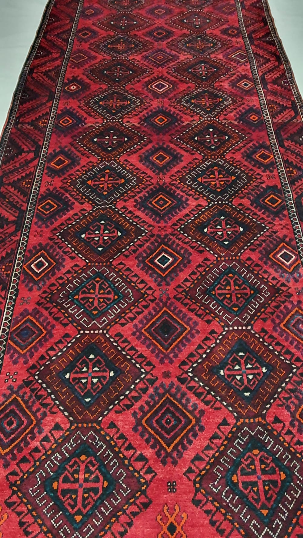Rug# 4285, vintage bedding cover Balouch, c.1950, Galleria Rug, Persia, size 390x160 cm, RRP $4000, on special $1200 (5)