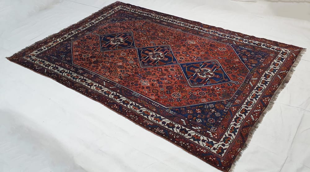 Rug# 6275, Antique Qashqai Khamseh confideration, collectable, size 296x212 cm, RRP $6500, Special $2800 (3)