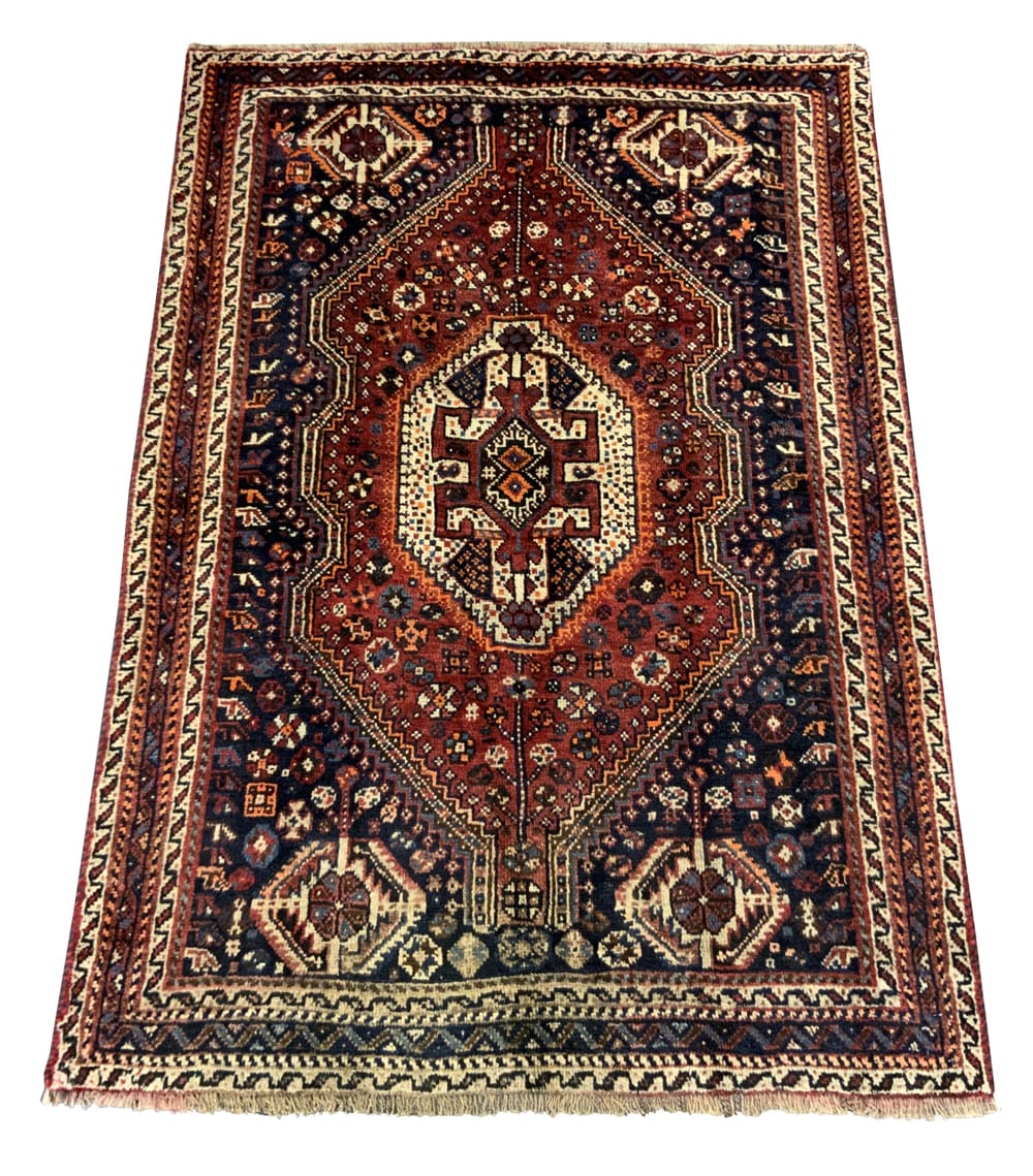 Rug#10437, Nomadic Qashqai-Shiraz circa 1950, all wool, Rare piece, south Persia, size 153x104 cm (2)