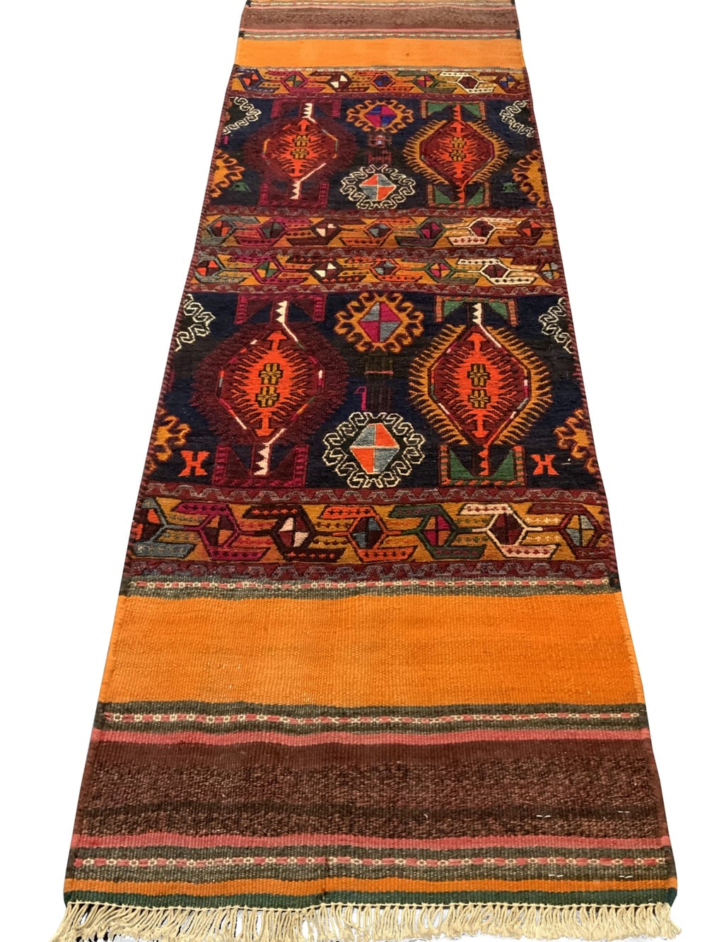 Rug# 10466, Azari-Saumak, circa 1940, khorjeen face, all wool, Rare & collectable, Persia, size 158x53 cm (8)